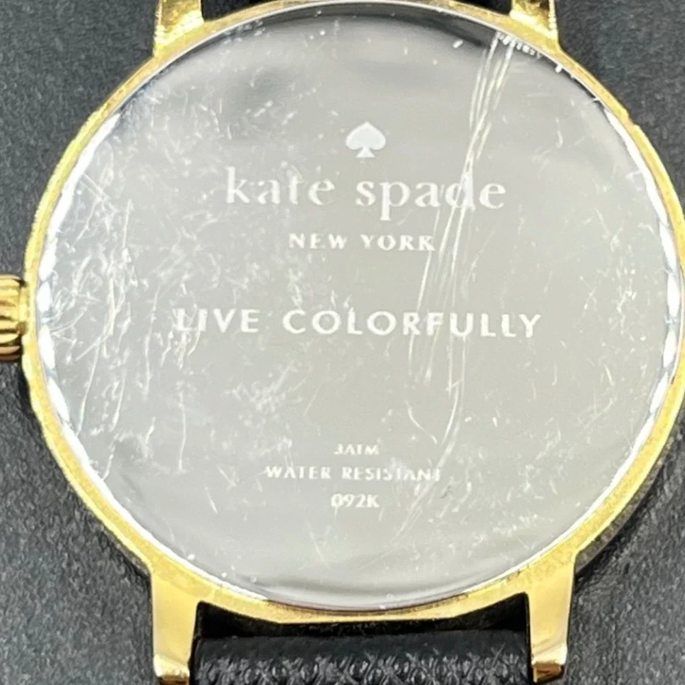 Kate Spade New York Metro Monogram‎ K Black Leather Quartz Watch